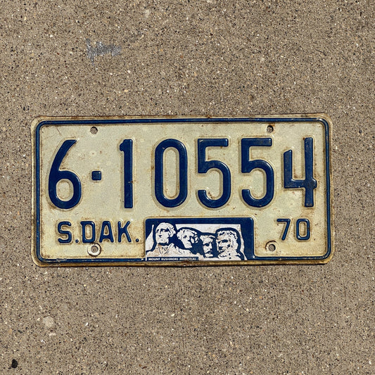 Photo of a 1970 South Dakota License Plate Auto Tag Garage Decor Vintage Brookings 6 10554