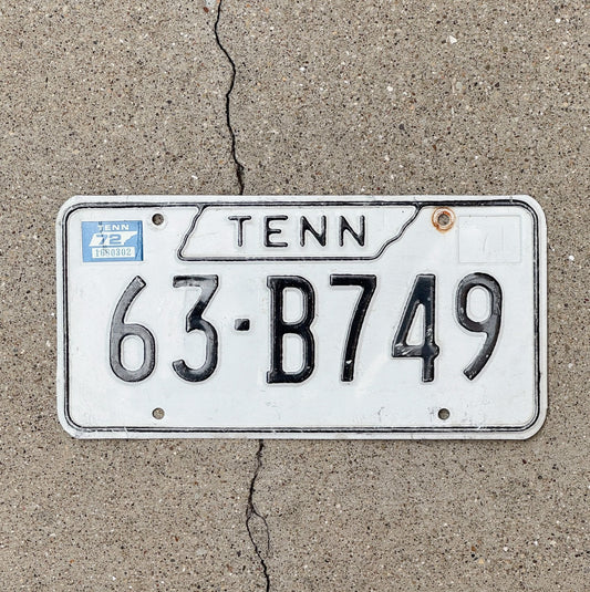 Photo of a 1971 1972 Tennessee License Plate Auto Tag Garage Decor Vintage 63 B749 with original patina