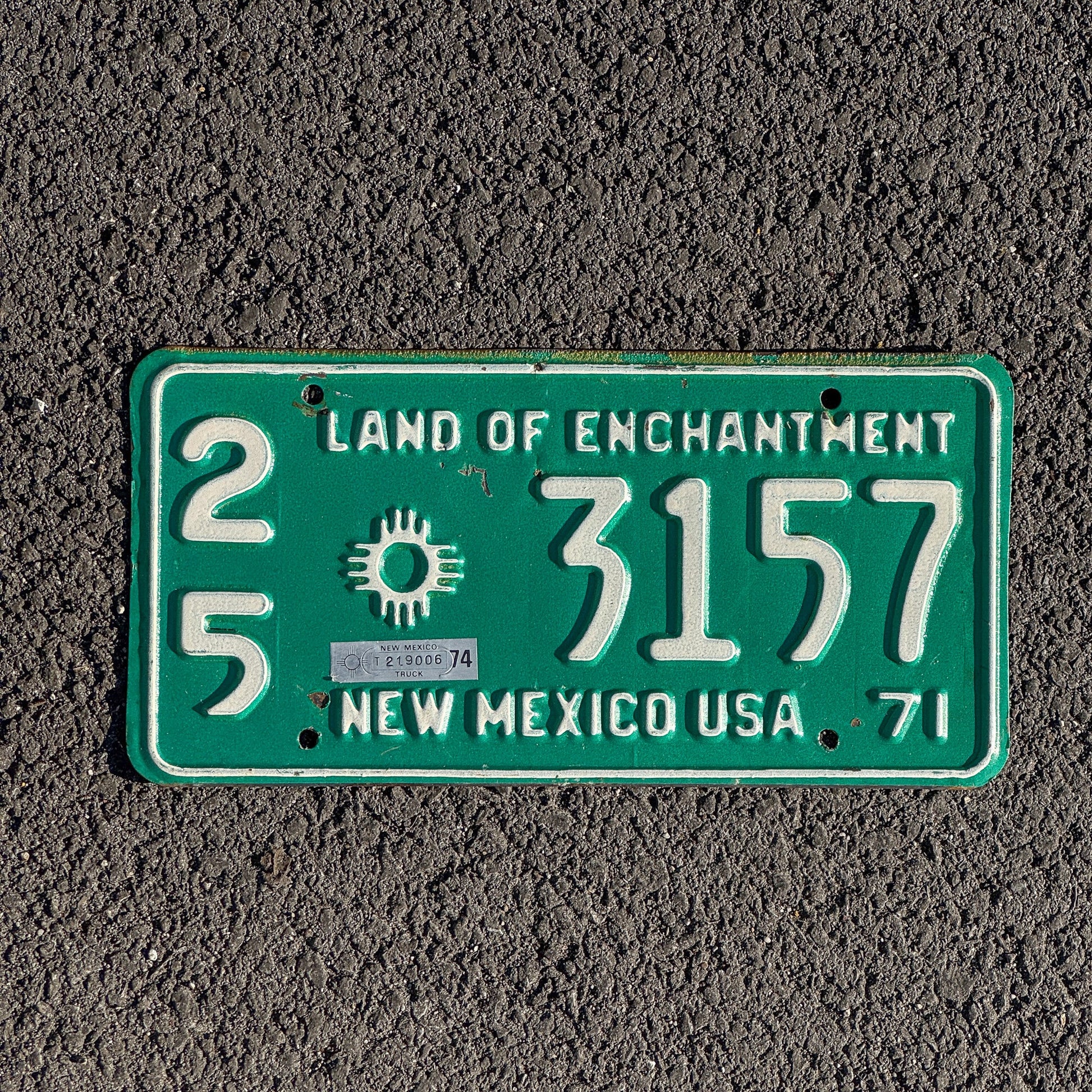 Photo of a 1971 1974 New Mexico License Plate Auto Tag Garage Decor Vintage 25 3157