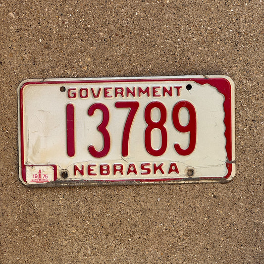 Photo of a 1971 1975 Nebraska Government License Plate Auto Tag Garage Decor Vintage State Owned Vehicle 13789