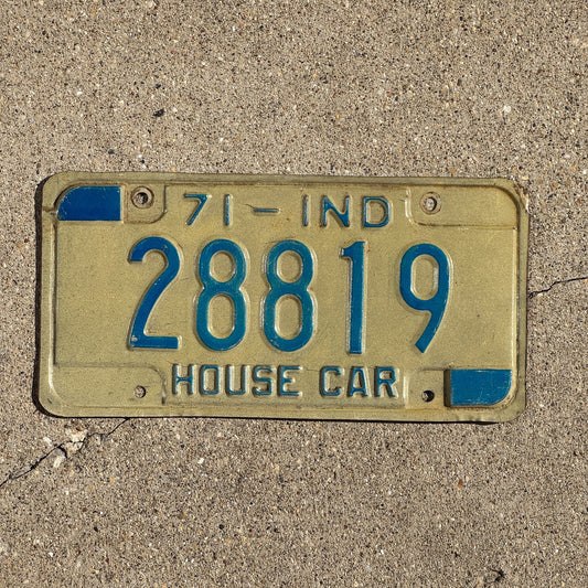 Photo of a 1971 Indiana License Plate Auto Tag Garage Decor Vintage 28819