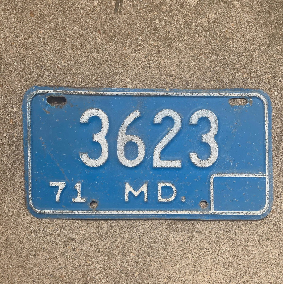 1971 Maryland Motorcycle License Plate Auto Tag 3623