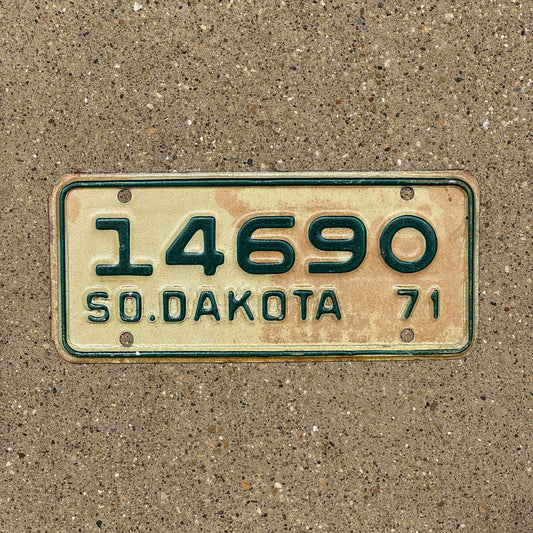 Photo of a 1971 South Dakota Motorcycle License Plate Auto Tag Garage Decor Vintage 14690