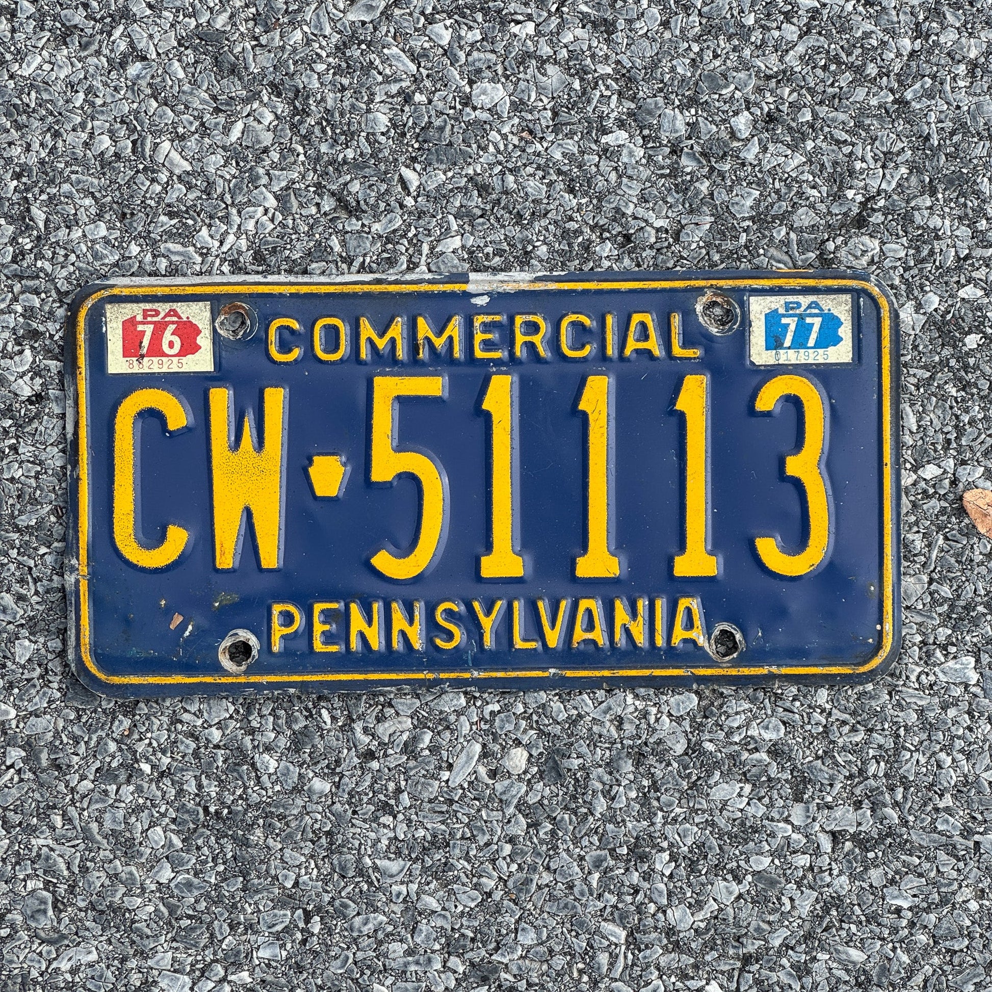 Photo of a 1972 1977 Pennsylvania Truck License Plate Auto Tag Garage Decor Vintage CW51113