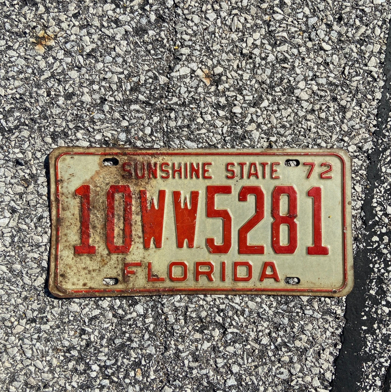 Photo of a 1972 Florida License Plate Auto Tag Garage Decor Vintage Broward County 10 WW 5281