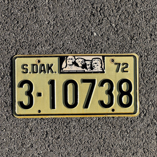 Photo of a 1972 South Dakota License Plate Auto Tag Garage Decor Vintage 3 10738