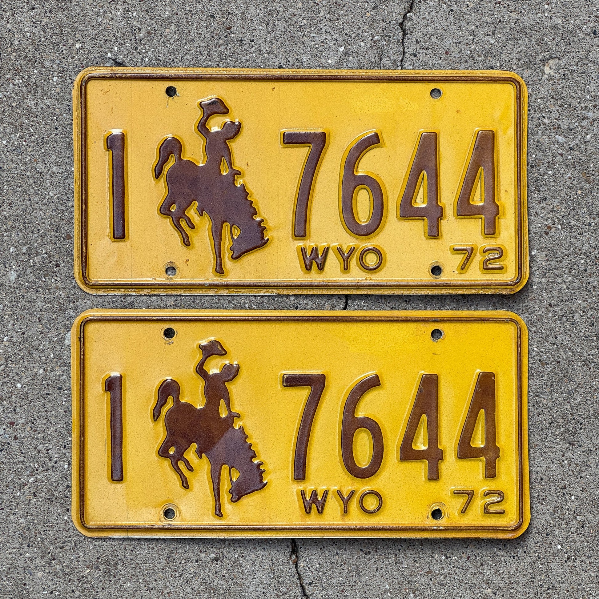 Photo of a 1972 Wyoming License Plate Auto Tag Garage Decor Vintage 1 7644