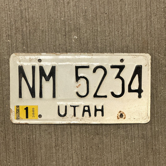 Photo of a 1973 1982 Utah Commercial License Plate Auto Tag Garage Decor Vintage NM 5234 with original patina