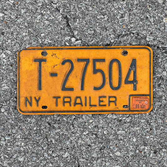 Photo of a 1973 1986 New York Trailer License Plate Auto Tag Garage Decor Vintage T 27504