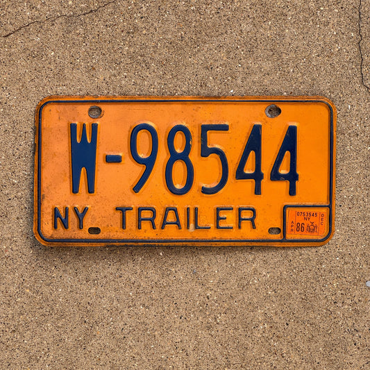Photo of a 1973 1986 New York Trailer License Plate Auto Tag Garage Decor Vintage W 98544