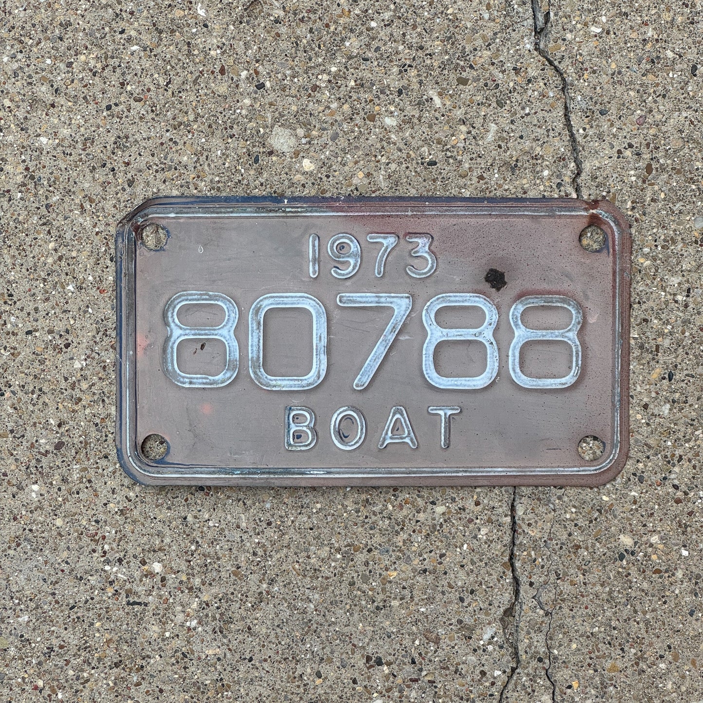 Photo of a 1973 Michigan Boat License Plate Auto Tag 1 Garage Decor 80788