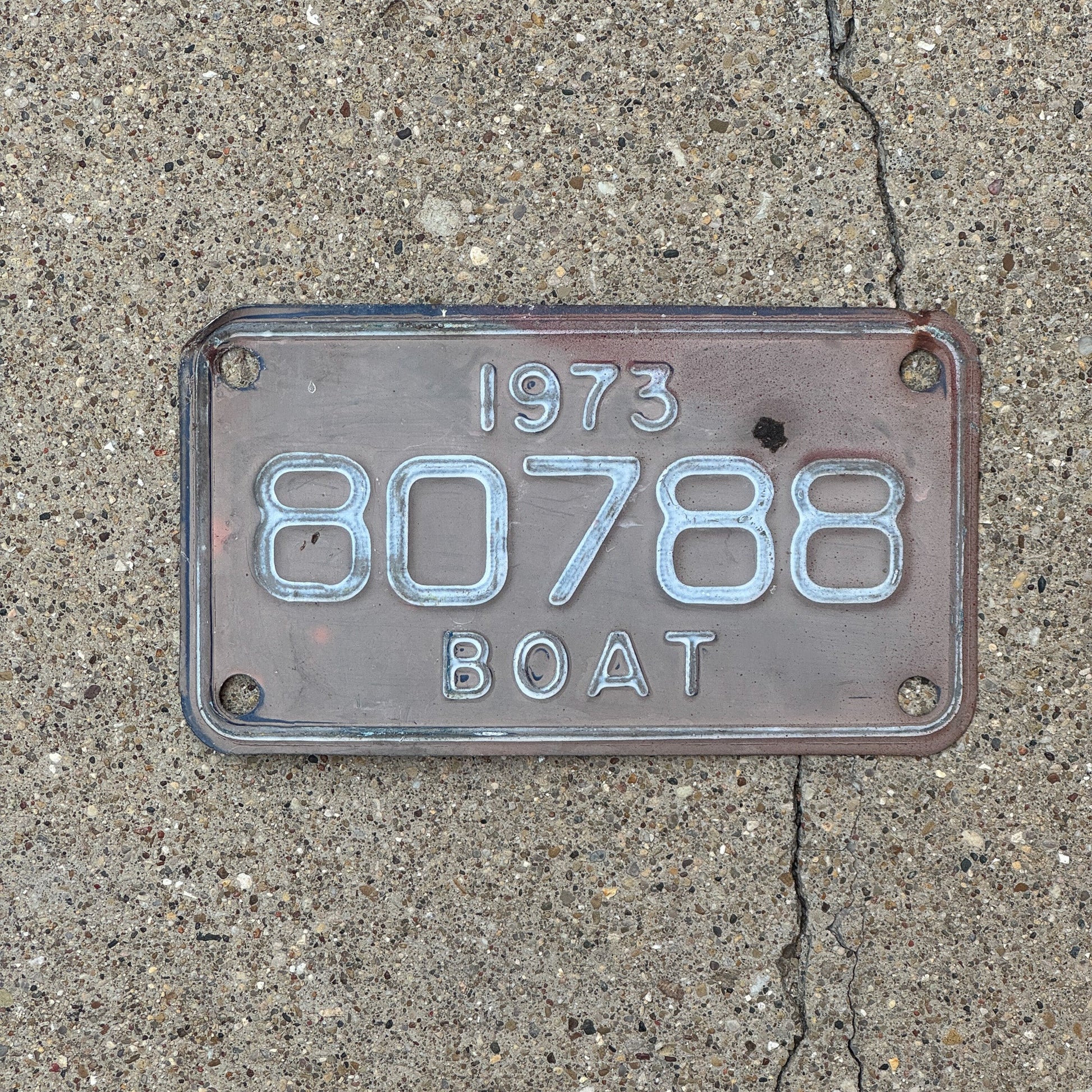 Photo of a 1973 Michigan Boat License Plate Auto Tag 1 Garage Decor 80788