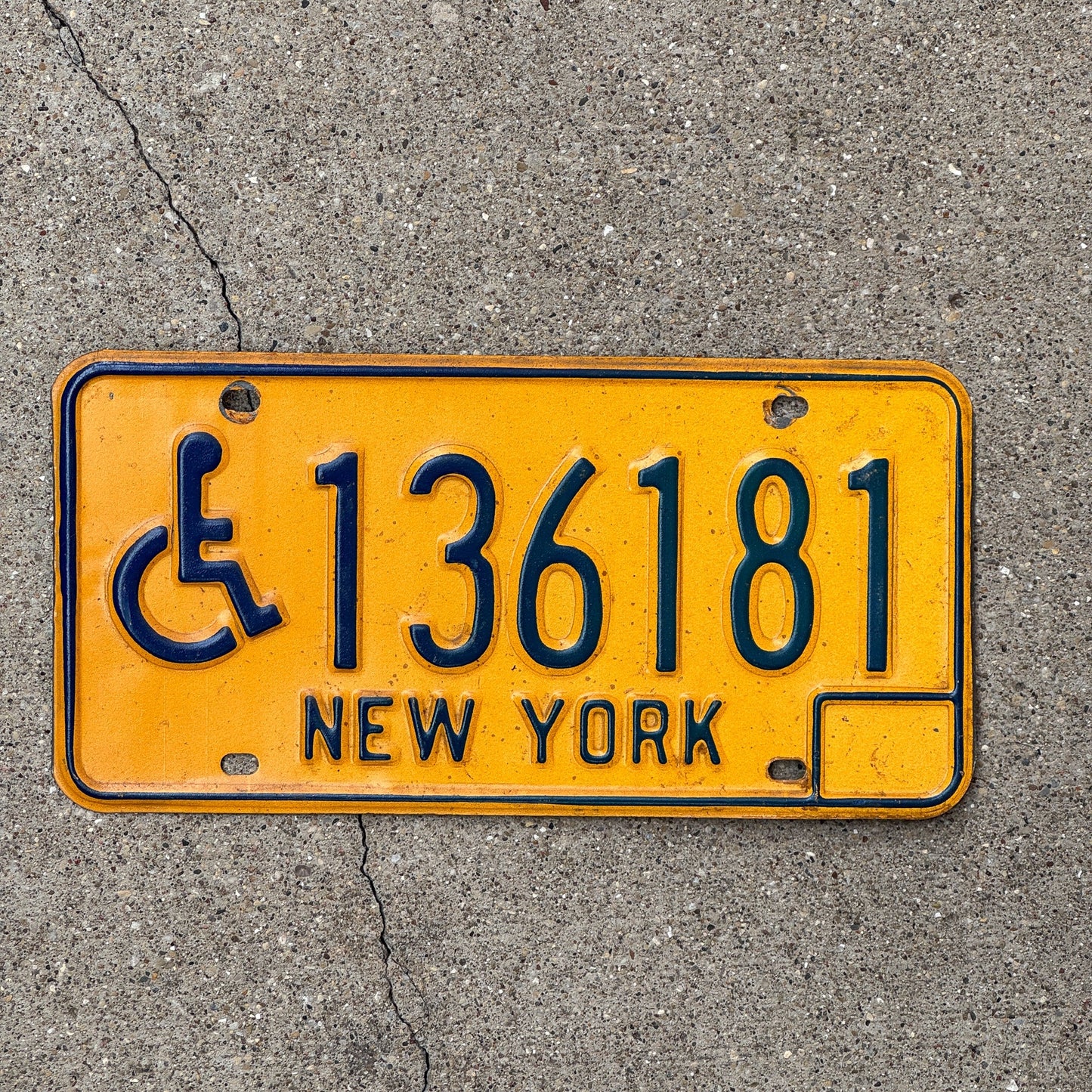 Photo of a 1973 New York HANDICAP License Plate Auto Tag Garage Decor Vintage 136181