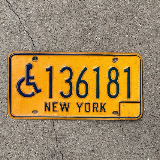 Photo of a 1973 New York HANDICAP License Plate Auto Tag Garage Decor Vintage 136181