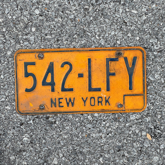 Photo of a 1973 New York License Plate Auto Tag Garage Decor Vintage 542 LFY