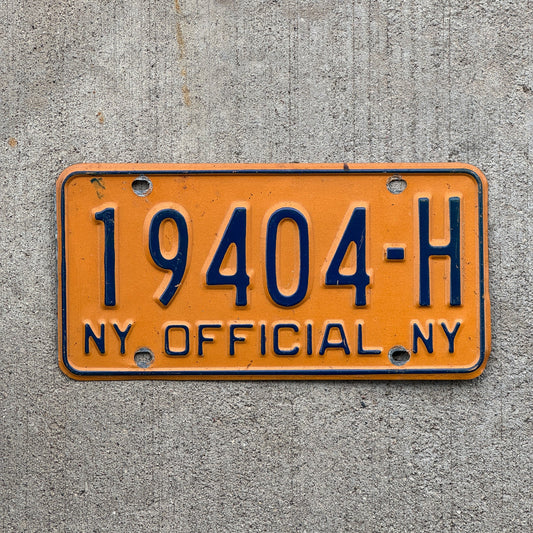 Photo of a 1973 New York OFFICIAL License Plate Auto Tag Garage Decor Vintage 19404 H