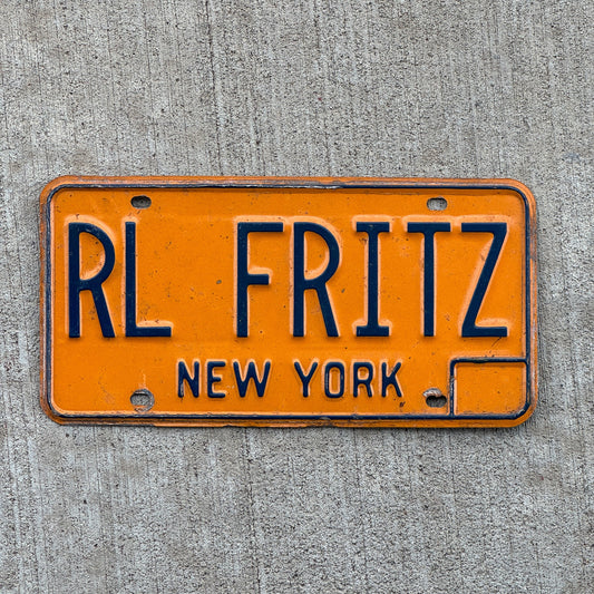 Photo of a 1973 New York VANITY License Plate Auto Tag Garage Decor Vintage Tag 1 RL FRITZ