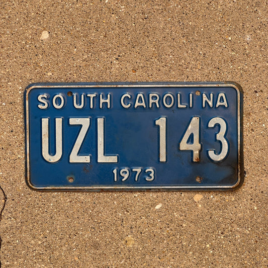 Photo of a 1973 South Carolina License Plate Auto Tag Garage Decor Vintage UZL 143