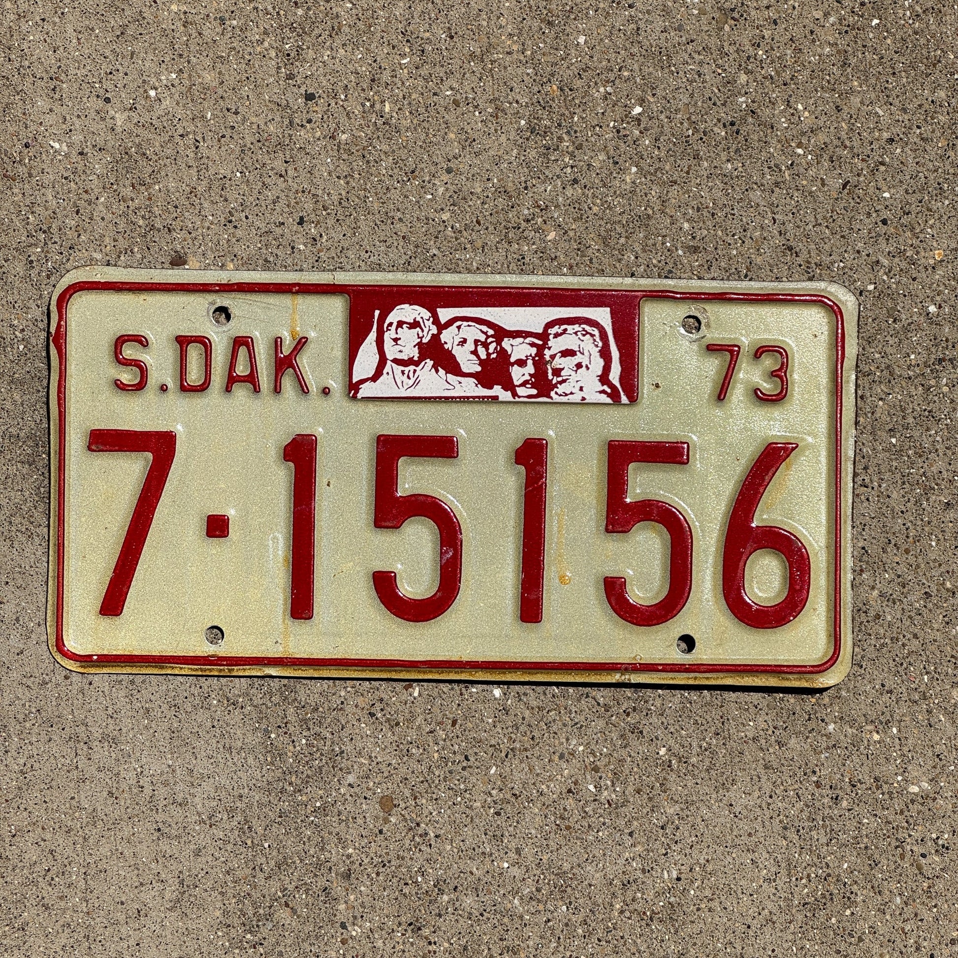 Photo of a 1973 South Dakota License Plate Auto Tag Garage Decor Vintage Yankton 7 15156