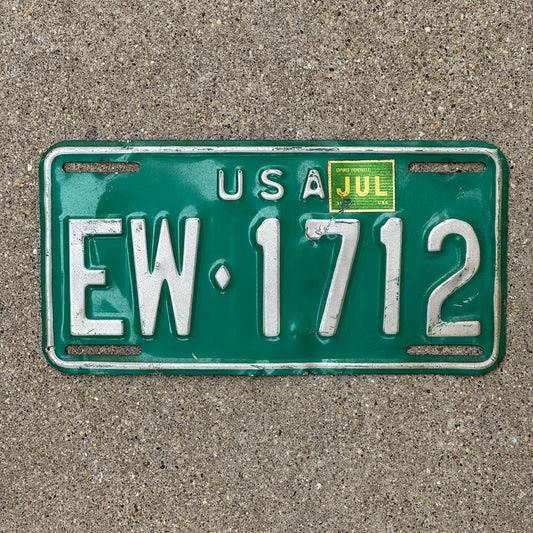 Photo of a 1973 US Forces Germany License Plate Auto Tag Garage Decor Vintage EW 1712 with original patina