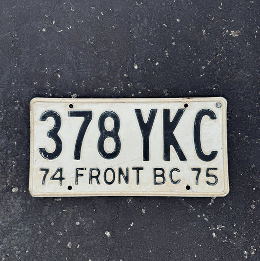 Photo of a 1974 1975 Baja California Mexico License Plate Auto Tag Garage Decor Vintage 378 YKC