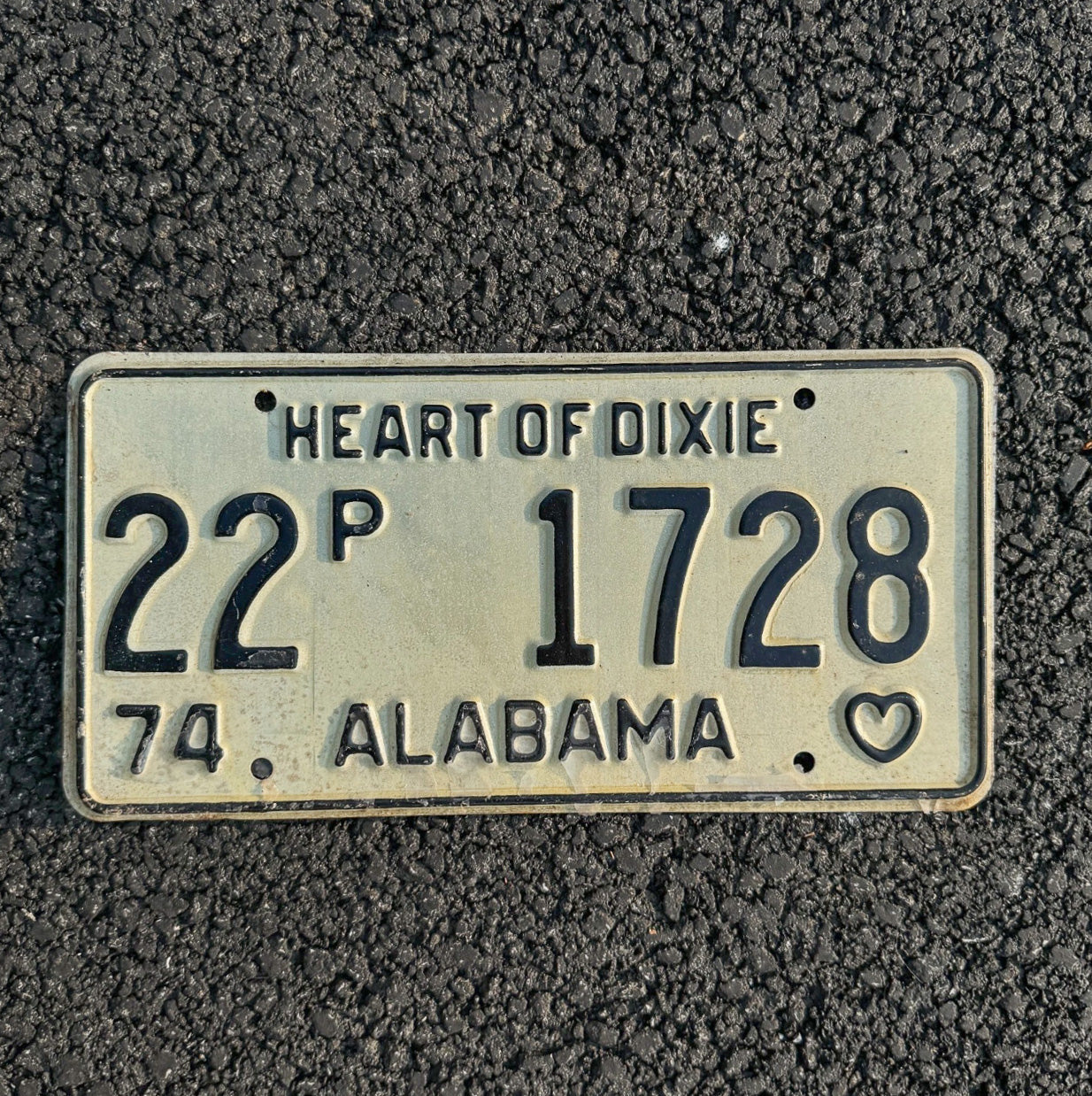 Photo of a 1974 Alabama Truck License Plate Auto Tag Garage Decor Vintage Heart of Dixie 22 1728