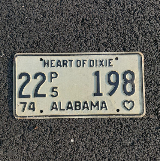 Photo of a 1974 Alabama Truck License Plate Auto Tag Garage Decor Vintage Heart of Dixie 22 198