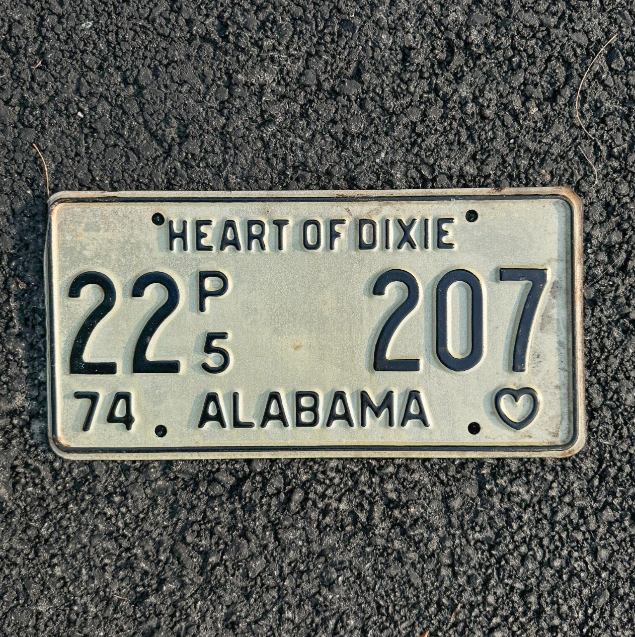 Photo of a 1974 Alabama Truck License Plate Auto Tag Garage Decor Vintage Heart of Dixie 22 207