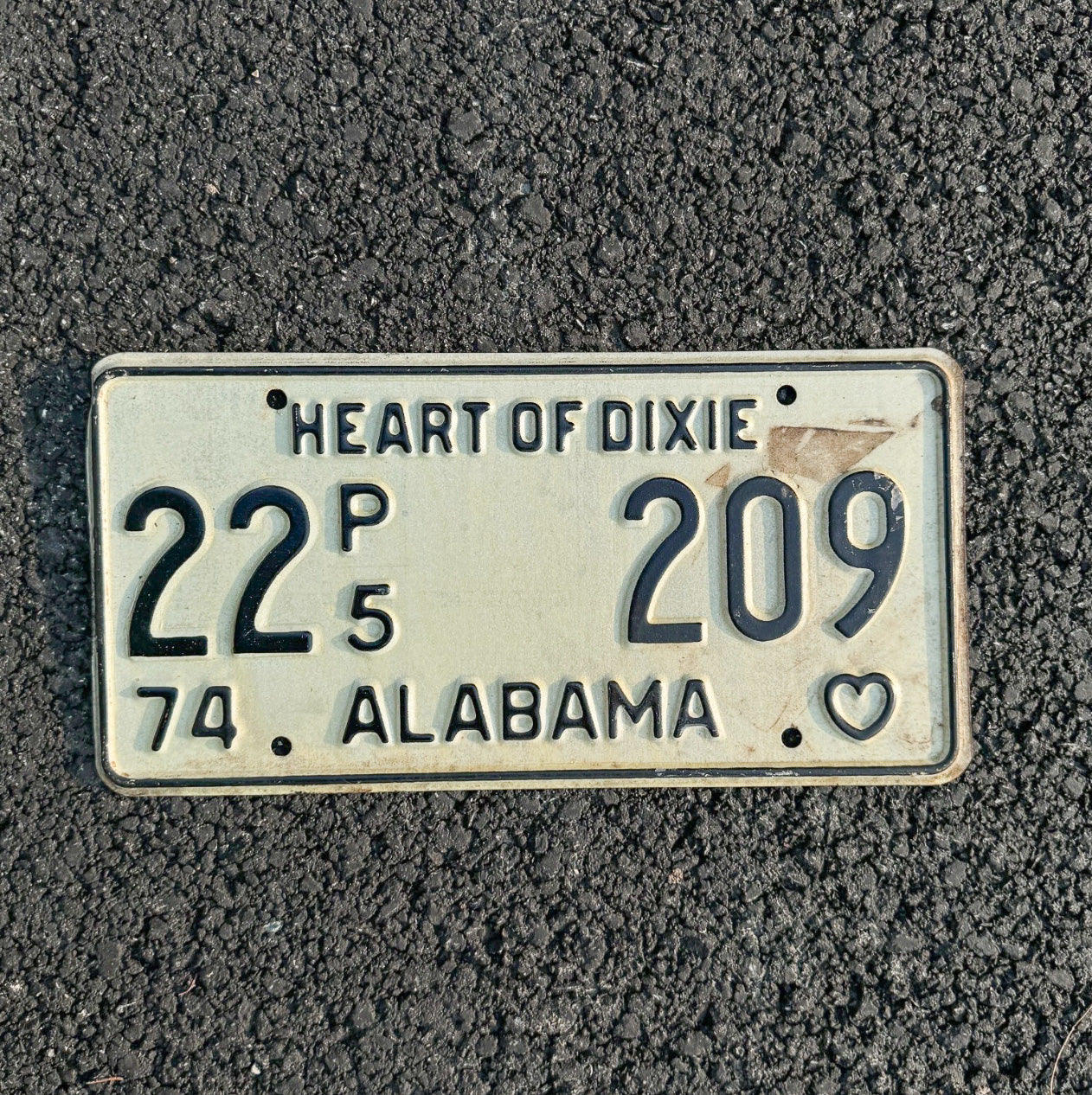 Photo of a 1974 Alabama Truck License Plate Auto Tag Garage Decor Vintage Heart of Dixie 22 209