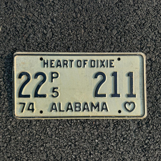 Photo of a 1974 Alabama Truck License Plate Auto Tag Garage Decor Vintage Heart of Dixie 22 211