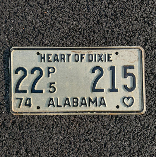 Photo of a 1974 Alabama Truck License Plate Auto Tag Garage Decor Vintage Heart of Dixie 22 215