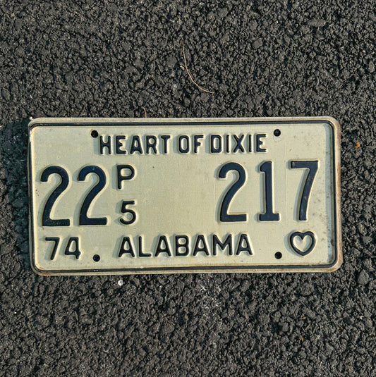 Photo of a 1974 Alabama Truck License Plate Auto Tag Garage Decor Vintage Heart of Dixie 22 217