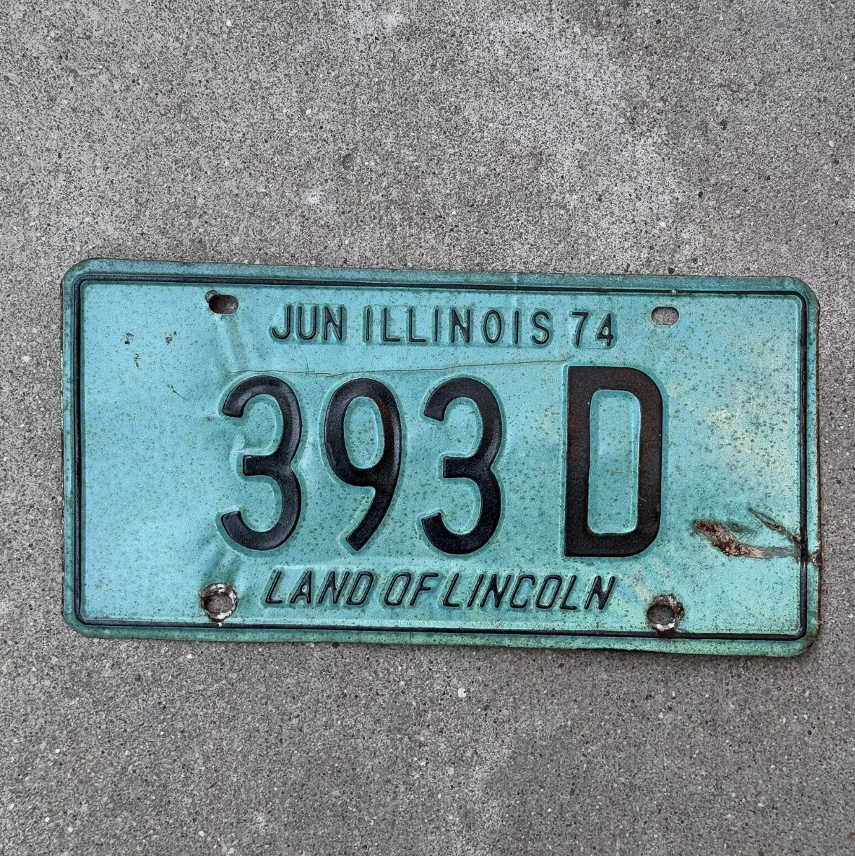 Photo of a 1974 Illinois TRUCK License Plate Auto Tag Garage Decor Vintage License Plate Auto Tag Garage Decor 3 Digit Low Number 393 D
