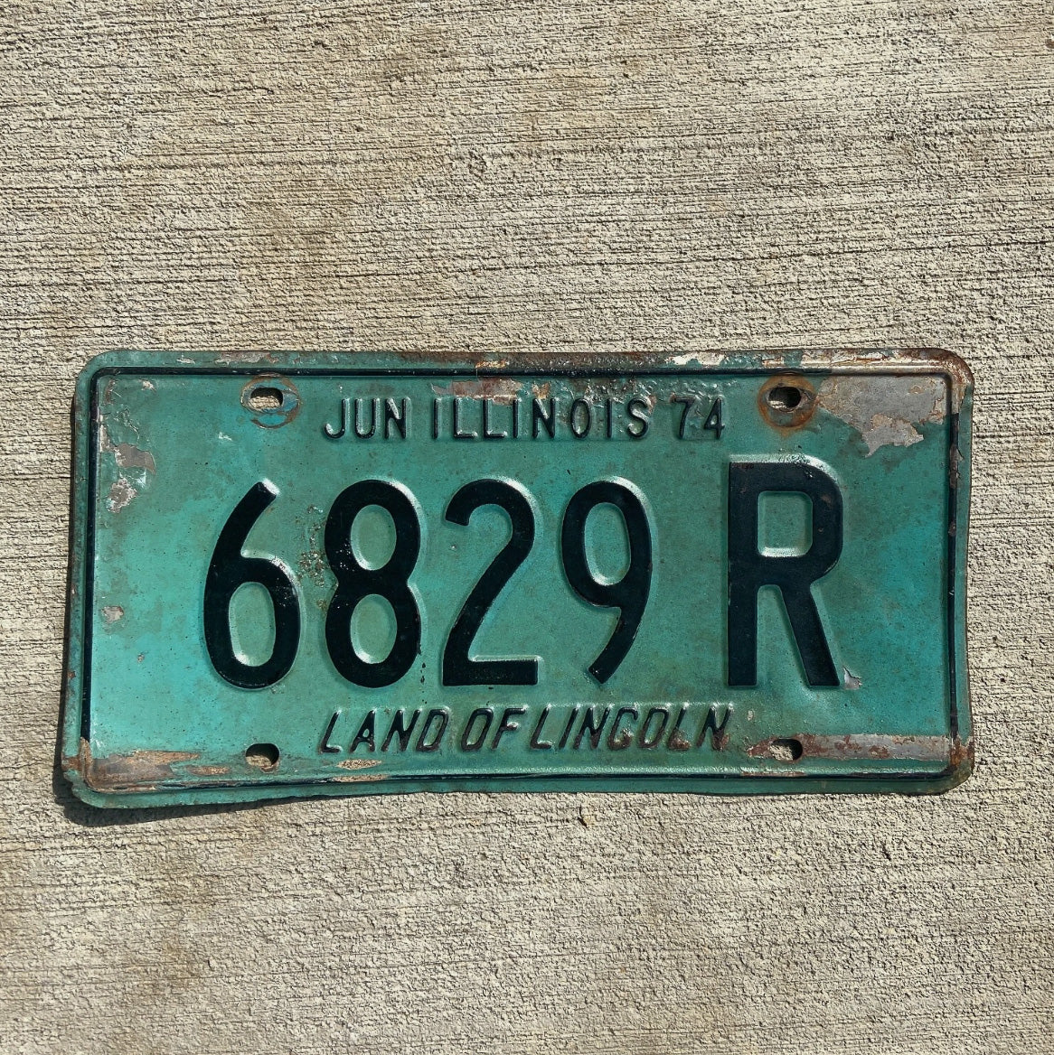 Photo of a 1974 Illinois Truck License Plate Auto Tag Garage Decor Vintage License Plate Garage Auto Decor Four Digit Car Show 6829 R
