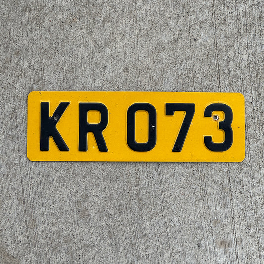 Photo of a 1974 Luxembourg License Plate Auto Tag Garage Decor Vintage KR 073 with original patina
