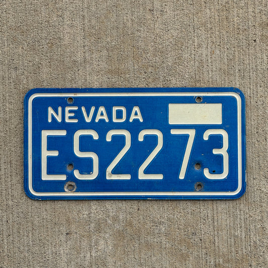 Photo of a 1974 Nevada License Plate Auto Tag 2 Vintage Garage ES 2273 with original patina