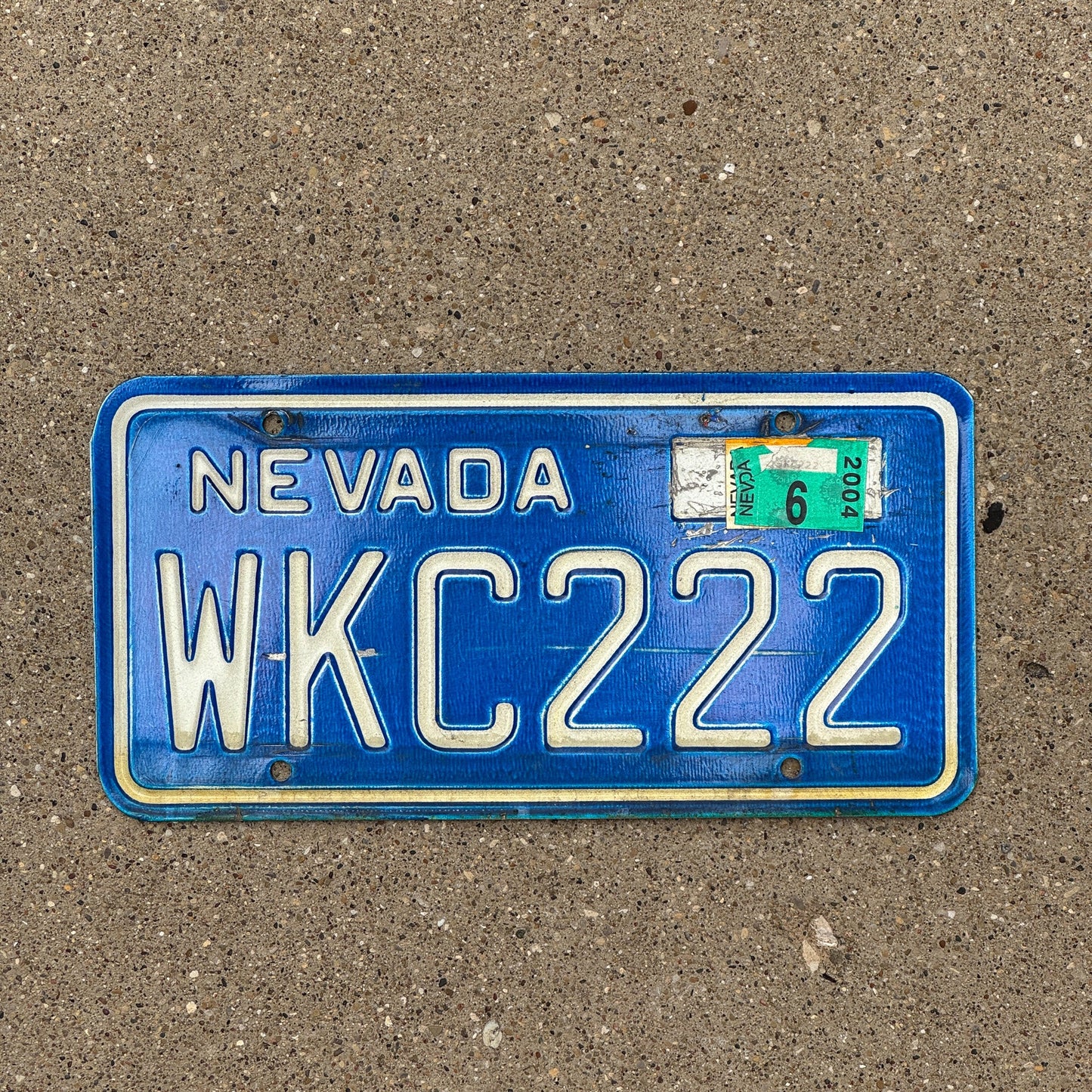 Photo of a 1974 Nevada License Plate Auto Tag Garage Decor Vintage Repeat Repeating WKC 222