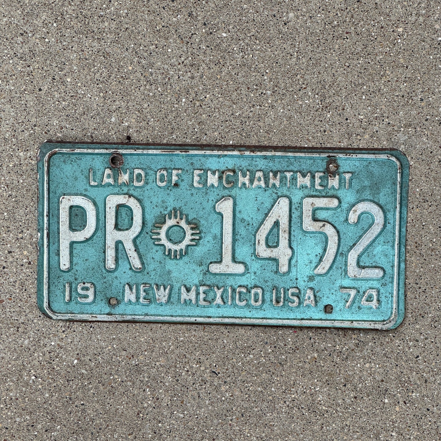 Photo of a 1974 New Mexico Pro Rate License Plate Auto Tag Garage Decor Vintage PR 1452