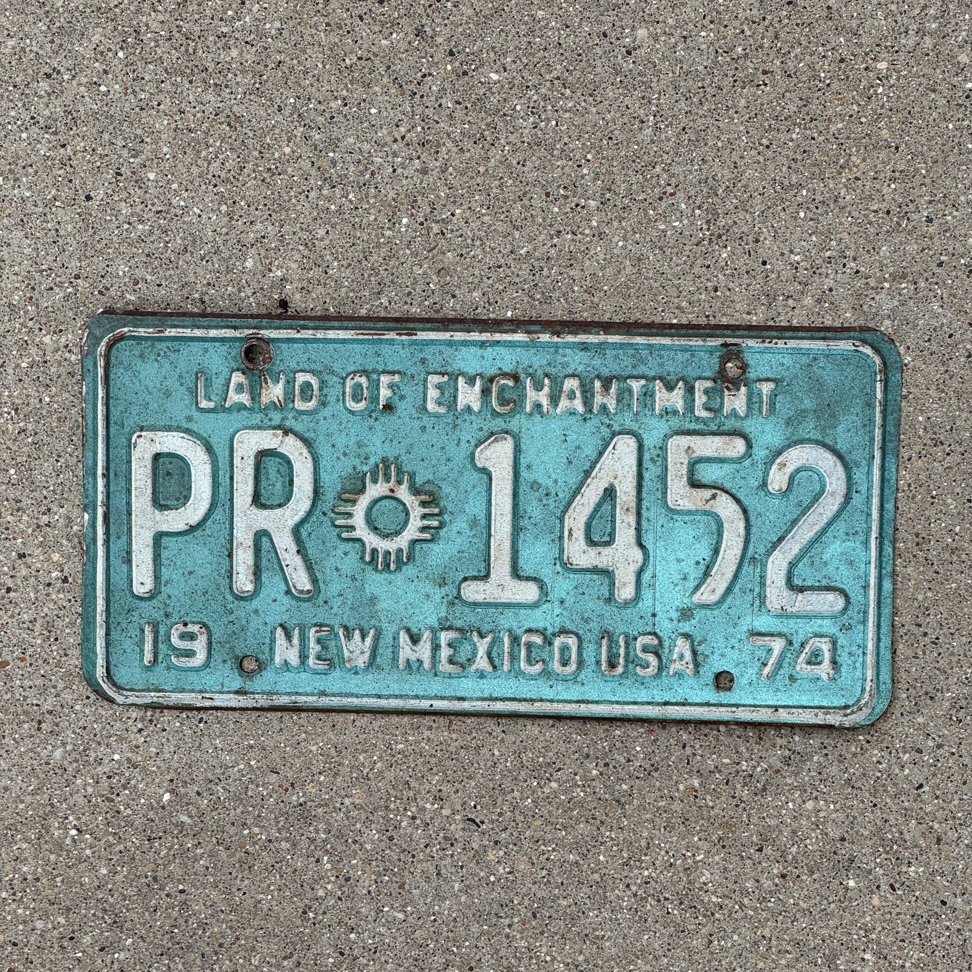 Photo of a 1974 New Mexico Pro Rate License Plate Auto Tag Garage Decor Vintage PR 1452