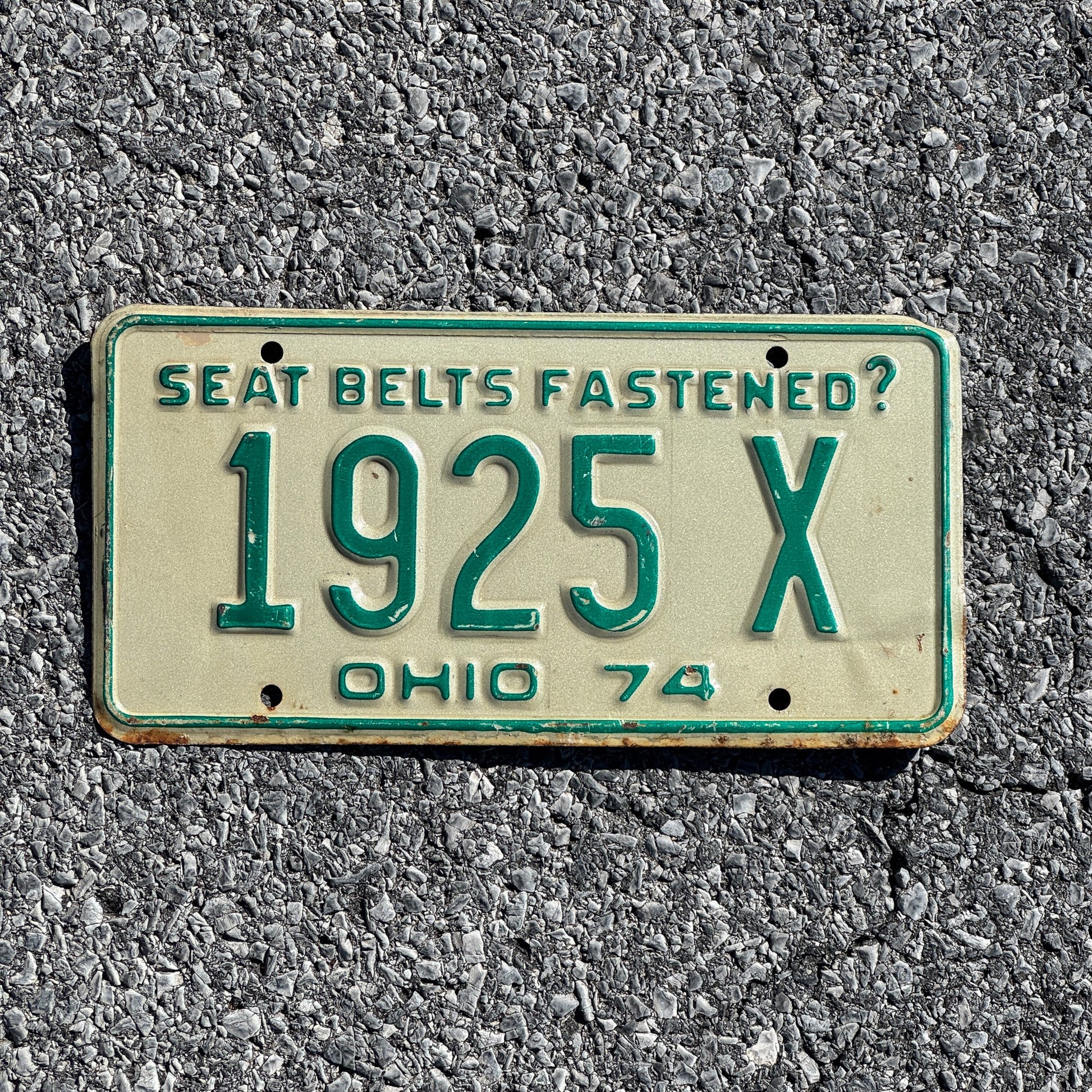 Photo of a 1974 Ohio License Plate Auto Tag Garage Decor Vintage Birth Year 1925 X