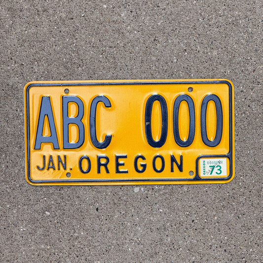 Photo of a 1974 Oregon SAMPLE License Plate Auto Tag Garage Decor Vintage ABC 000