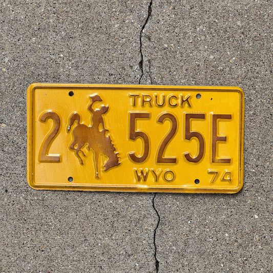 Photo of a 1974 Wyoming License Plate Auto Tag Garage Decor Vintage 2 525 E