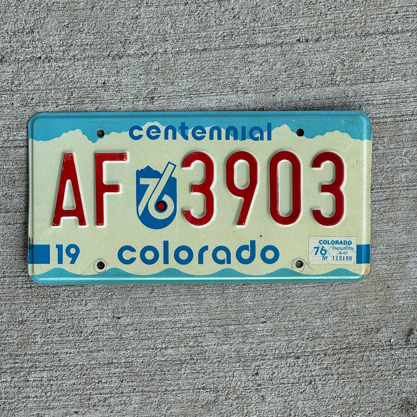 Photo of a 1975 1976 Colorado License Plate Auto Tag 1 Garage Decor AF 3903