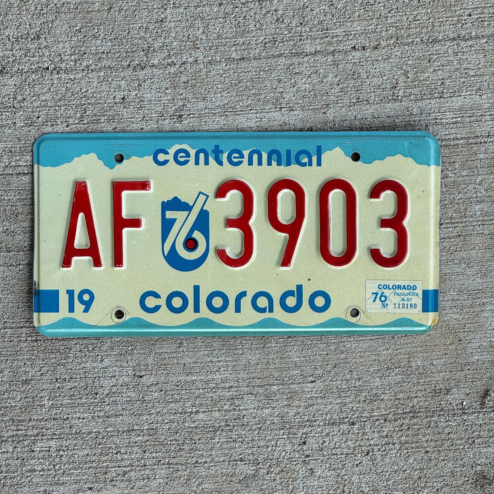 Photo of a 1975 1976 Colorado License Plate Auto Tag 1 Garage Decor AF 3903