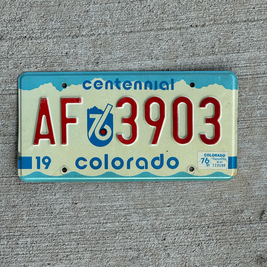 Photo of a 1975 1976 Colorado License Plate Auto Tag 1 Garage Decor AF 3903