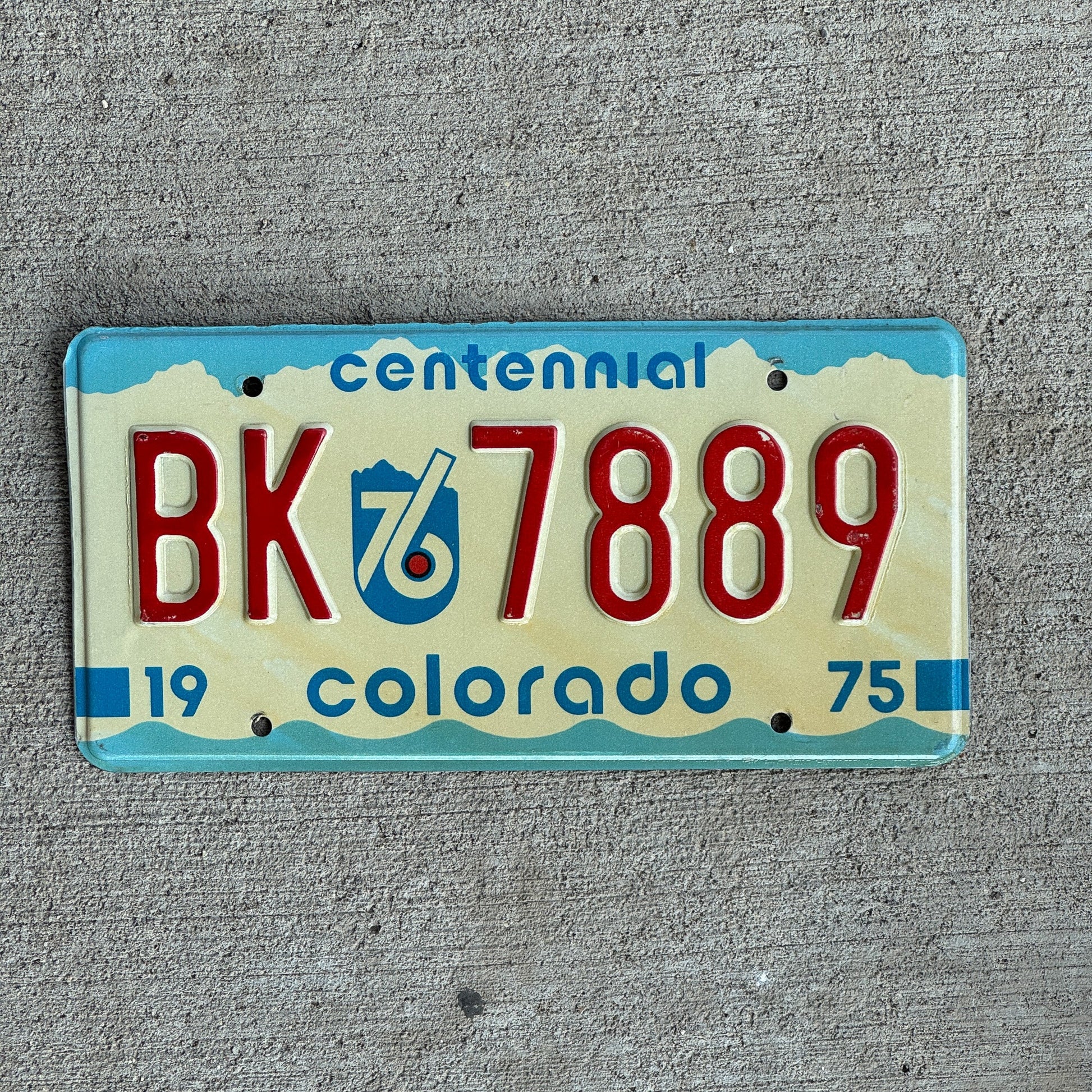 Photo of a 1975 1976 Colorado License Plate Auto Tag 1 Garage Decor BK 7889