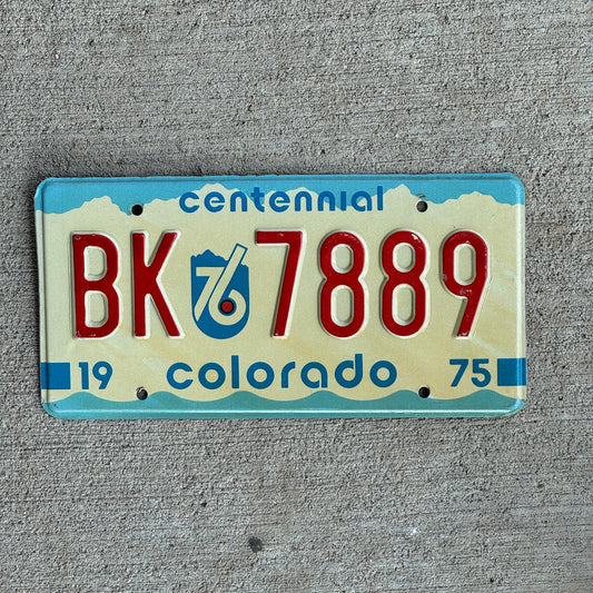 Photo of a 1975 1976 Colorado License Plate Auto Tag 1 Garage Decor BK 7889