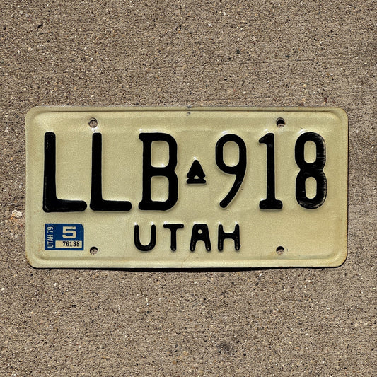 Photo of a 1975 1979 Utah License Plate Auto Tag Garage Decor Vintage Beehive Bees LLB 918