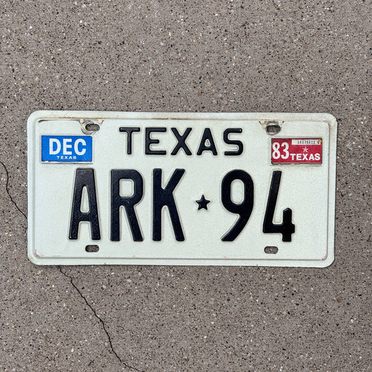 Photo of a 1975 1983 Texas Vanity Motorcycle License Plate Auto Tag 1 Garage Decor Arkansas ARK 94