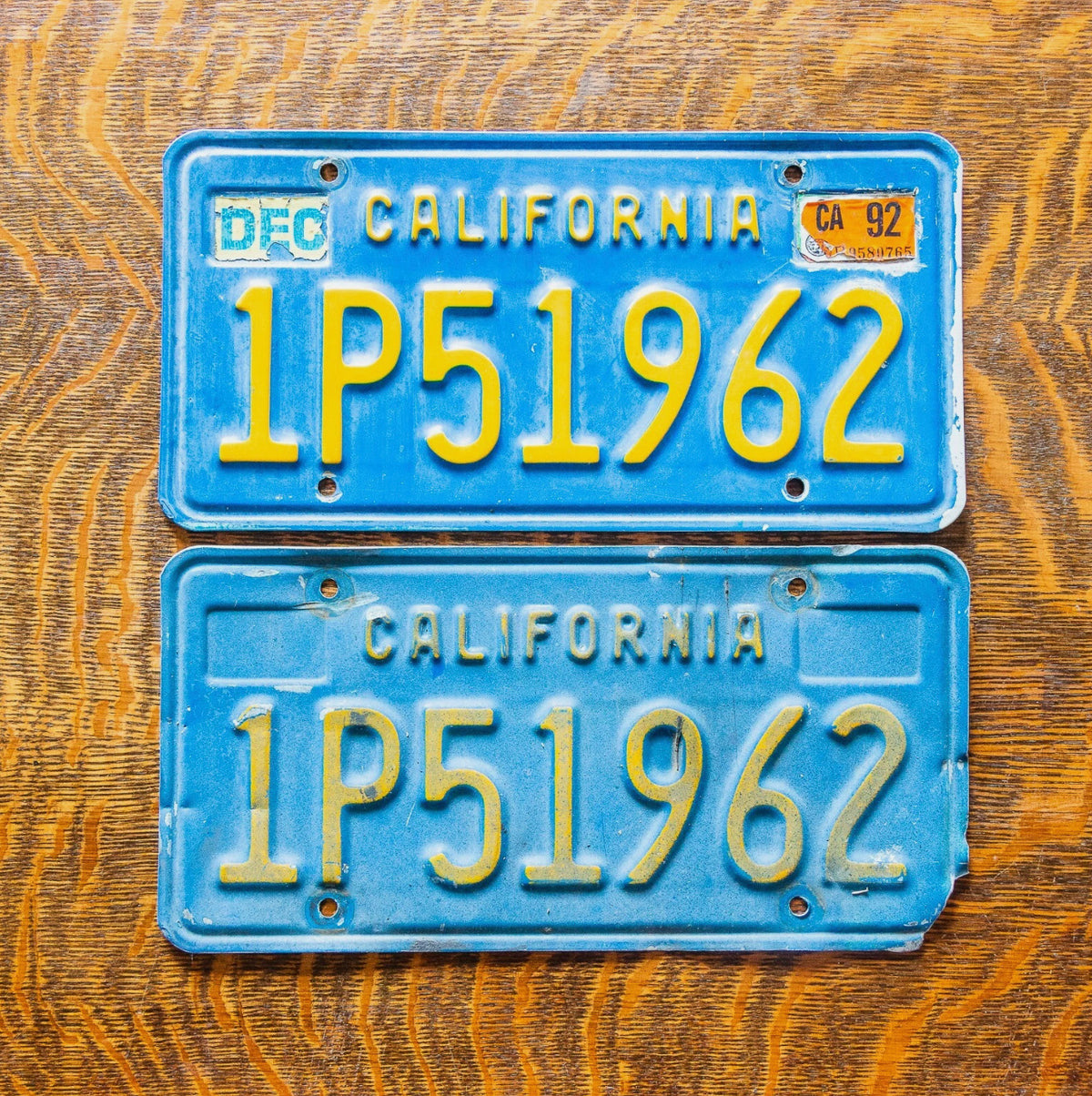 1975 1992 California Commercial License Plate Pair Auto Car Show Set 1P 51962